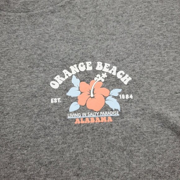 Orange Beach Alabama Graphic Destination T-shirt Gray Peach Baby Blue Men Sz XL - Picture 4 of 10